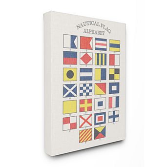 Stupell Home Decor Nautical Flag Alphabet Canvas Wall Art
