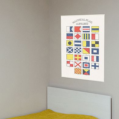 Stupell Home Decor Nautical Flag Alphabet Canvas Wall Art