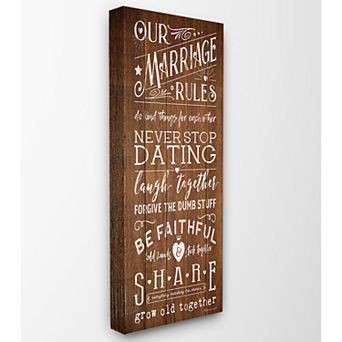 Stupell Home Decor Our Marriage Rules Wall Art