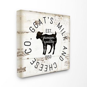 Stupell Home Decor Goat Milk & Cheese Co. Canvas Wall Art