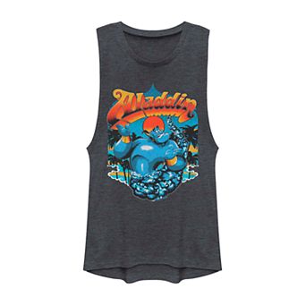 Juniors' Disney's Aladdin Genie Shrug Vintage Style Muscle Tank Top