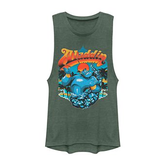 Juniors' Disney's Aladdin Genie Shrug Vintage Style Muscle Tank Top