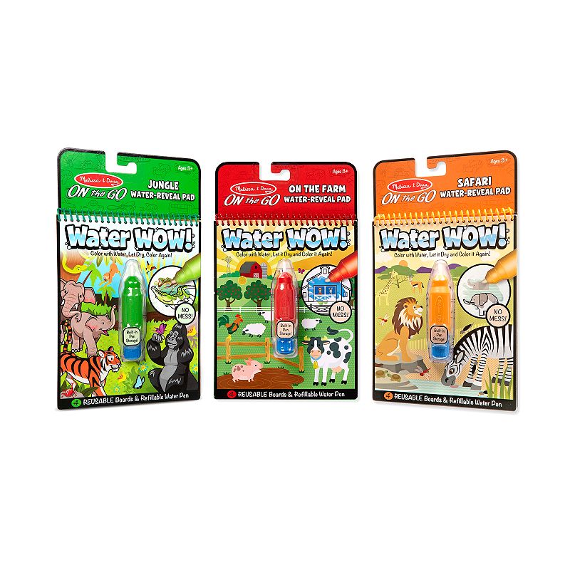 Melissa & Doug On the Go Water Wow! Color with Water Activity Pad 3-Pack - 