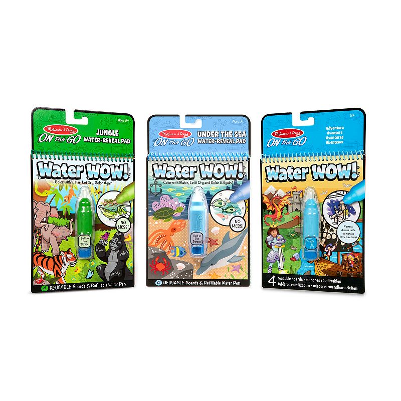 Melissa & Doug On the Go Water Wow! Color with Water Activity Pad 3-Pack - 