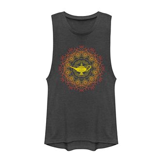 Juniors' Disney's Aladdin Genie Lamp Geometric Henna Pattern Muscle Tank Top