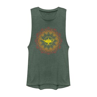 Juniors' Disney's Aladdin Genie Lamp Geometric Henna Pattern Muscle Tank Top
