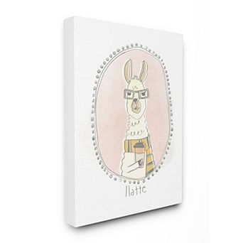 Stupell Home Decor Caffeinated Cutie Llatte Llama Coffee Canvas Wall Art