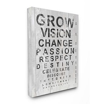 Stupell Home Decor Grow Eye Chart Canvas Wall Art