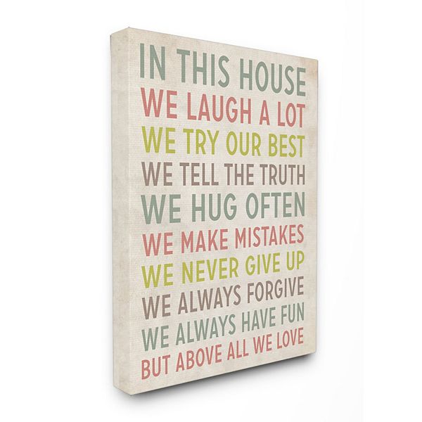 Stupell Home Decor In This House Canvas Wall Art