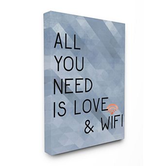 Stupell Home Decor Love and WiFi Canvas Wall Art