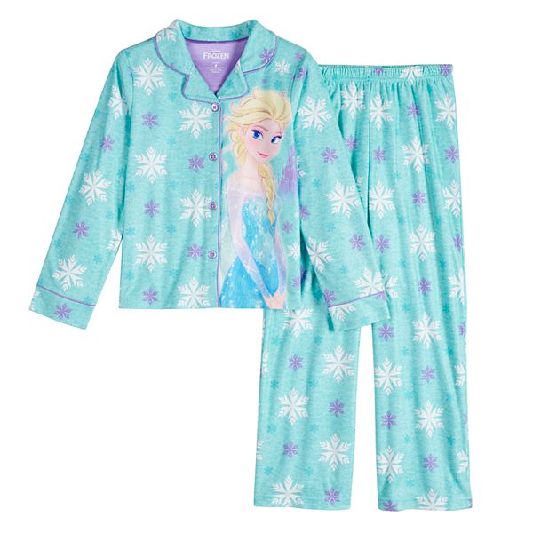 Disney's Frozen Elsa Girls 4-8 Top & Bottom Pajama Set