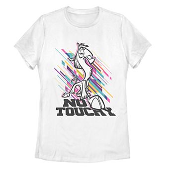 Juniors' Emperor's New Groove Kuzco No Touchy Colorful Tee