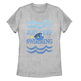 Juniors' Finding Dory Just Keep Swimming Waves Tee