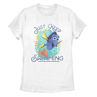 Juniors' Finding Dory Just Keep Swimming Poster Tee