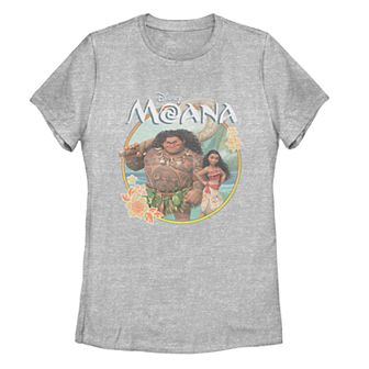 Disney's Moana Moana & Maui Juniors' Floral Poster Tee