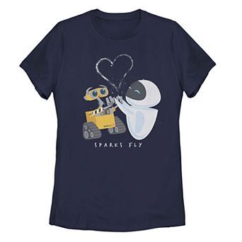 Juniors' Fifth Sun Wall-E & EVE Sparks Fly Love Tee