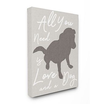 Stupell Home Decor Love Dog Canvas Wall Art