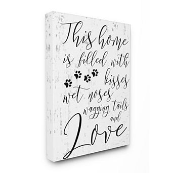 Stupell Home Decor Home Filled With Kisses Dog Canvas Wall Art