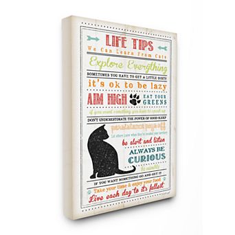 Stupell Home Decor Pet Life Tips From Cats Oversized Stretched Canvas Wall Art
