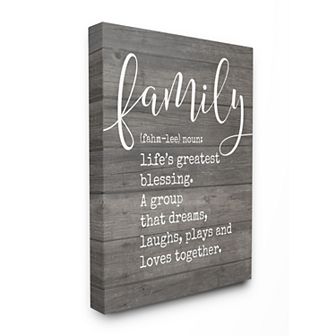 Stupell Home Decor Family Definition Canvas Wall Art