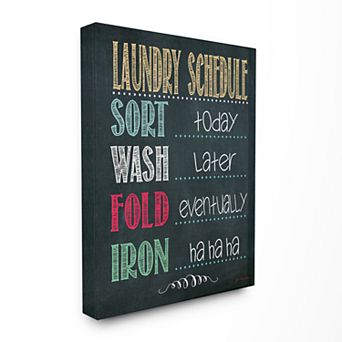 Stupell Home Decor Laundry Schedule Bathroom Canvas Wall Art