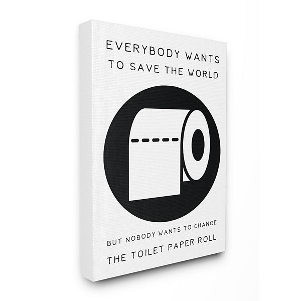 Stupell Home Decor Toilet Paper Bathroom Canvas Wall Art