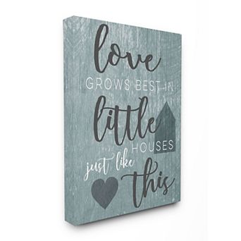 Stupell Home Decor Love Grows Best In Little Houses Grey Illustration Canvas Wall Art