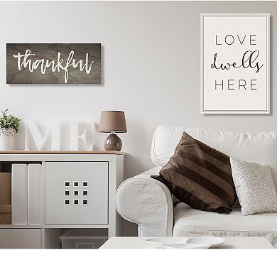 Stupell Home Decor Love Dwells Here Typography Canvas Wall Art