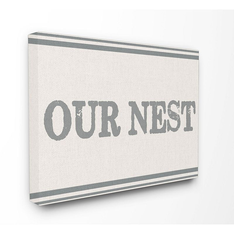 Stupell Home Decor Our Nest Flour Sack Typography Canvas Wall Art, Multicol
