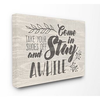 Stupell Home Decor Take Your Shoes Off & Stay Awhile Canvas Wall Art