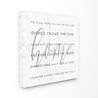 Stupell Home Decor The Place Where… Home Stretched Canvas Wall Art