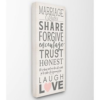 Stupell Home Decor Marriage Rules Canvas Wall Art