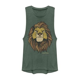 Juniors Lion King Geometric Grown Up Simba Muscle Tank Top