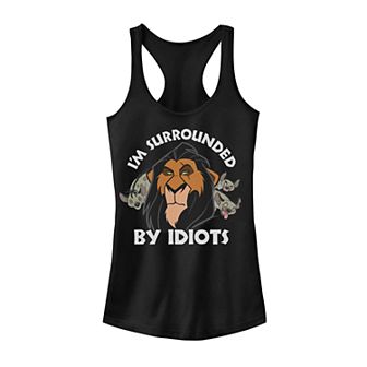 Juniors Lion King Surly Scar Surrounded By Idiots Tank Top