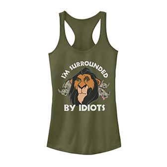 Juniors Lion King Surly Scar Surrounded By Idiots Tank Top