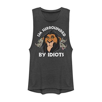 Juniors Lion King Scar Surrounded By Idiots Muscle Tank Top