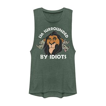 Juniors Lion King Scar Surrounded By Idiots Muscle Tank Top