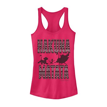 Juniors Lion King Geometric Hakuna Matata Silhouette Tank Top