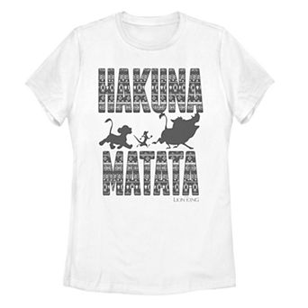 Juniors Lion King Geometric Hakuna Matata Silhouette Tee