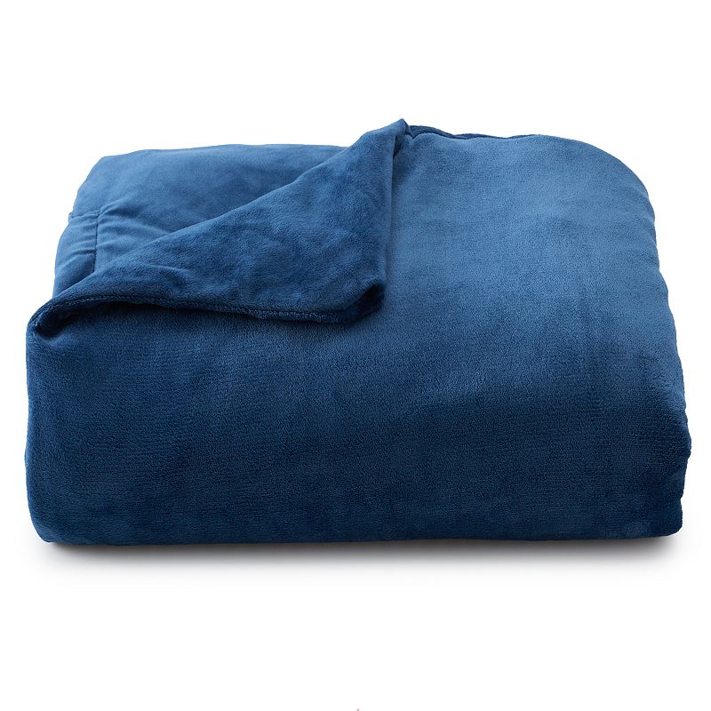Brookstone Calming Weighted Throw Blanket, Blue, 15 LBS