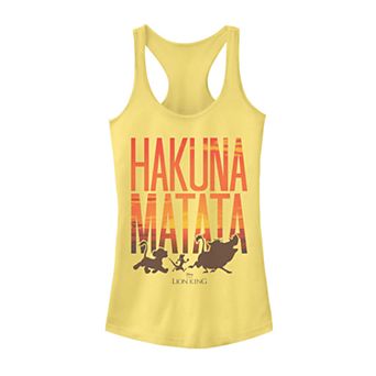 Disney's Lion King Simba, Timon & Pumba Hakuna Matata Sunset Juniors' Racerback Tank Top