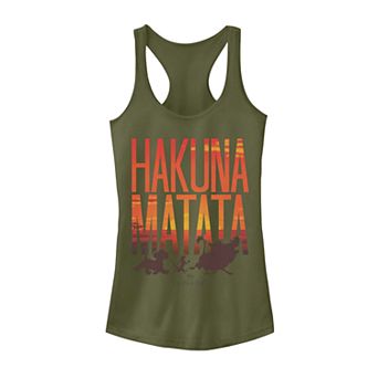 Disney's Lion King Simba, Timon & Pumba Hakuna Matata Sunset Juniors' Racerback Tank Top