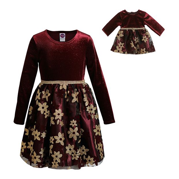 Girls 4 10 Dollie Me Velvet Bodice Mesh Skirt Dress with