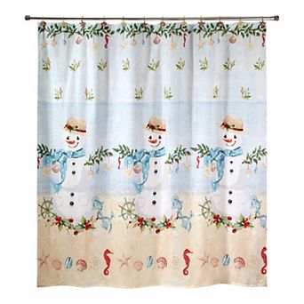 Avanti Coastal Snowman Shower Curtain
