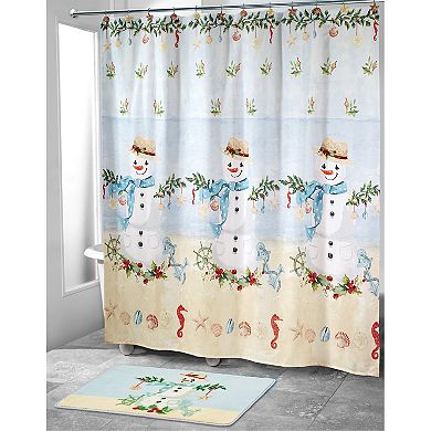 Avanti Coastal Snowman Shower Curtain