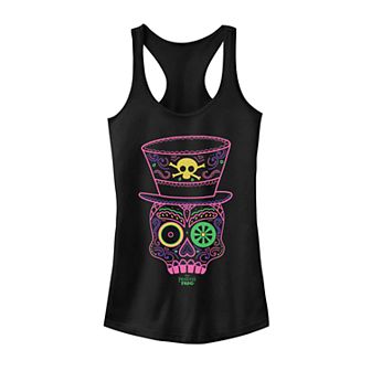Juniors' Disney's Princess And The Frog Facilier Neon Sugar Skull Tank Top