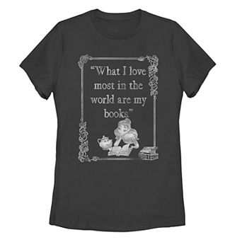 Juniors' Disney's Beauty And The Beast Belle Book Lover Tee