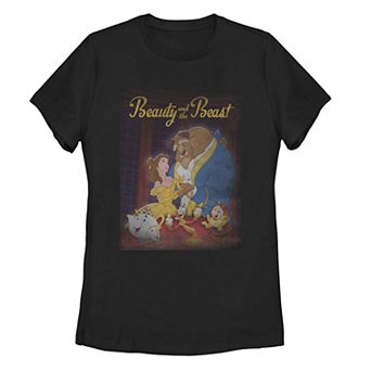 Juniors' Disney's Beauty And The Beast Vintage Poster Tee