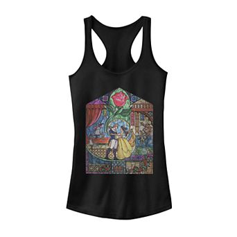 Juniors' Disney's Beauty And The Beats Stained Glass Tank Top