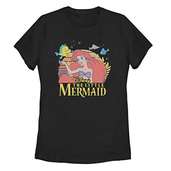 Juniors' Disney's The Little Mermaid Classic Movie Logo Tee